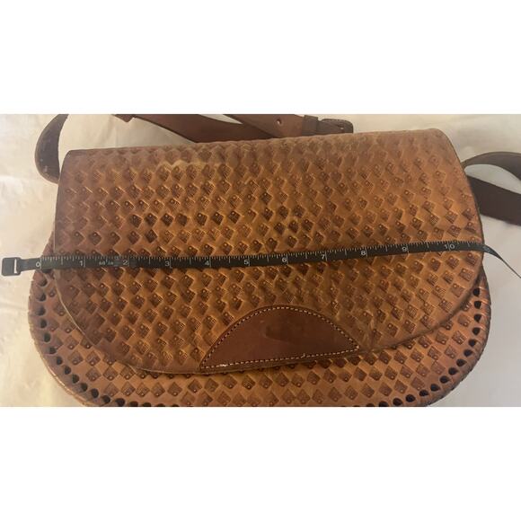 Vintage handmade, Brown leather crossbody bag - Picture 11 of 16